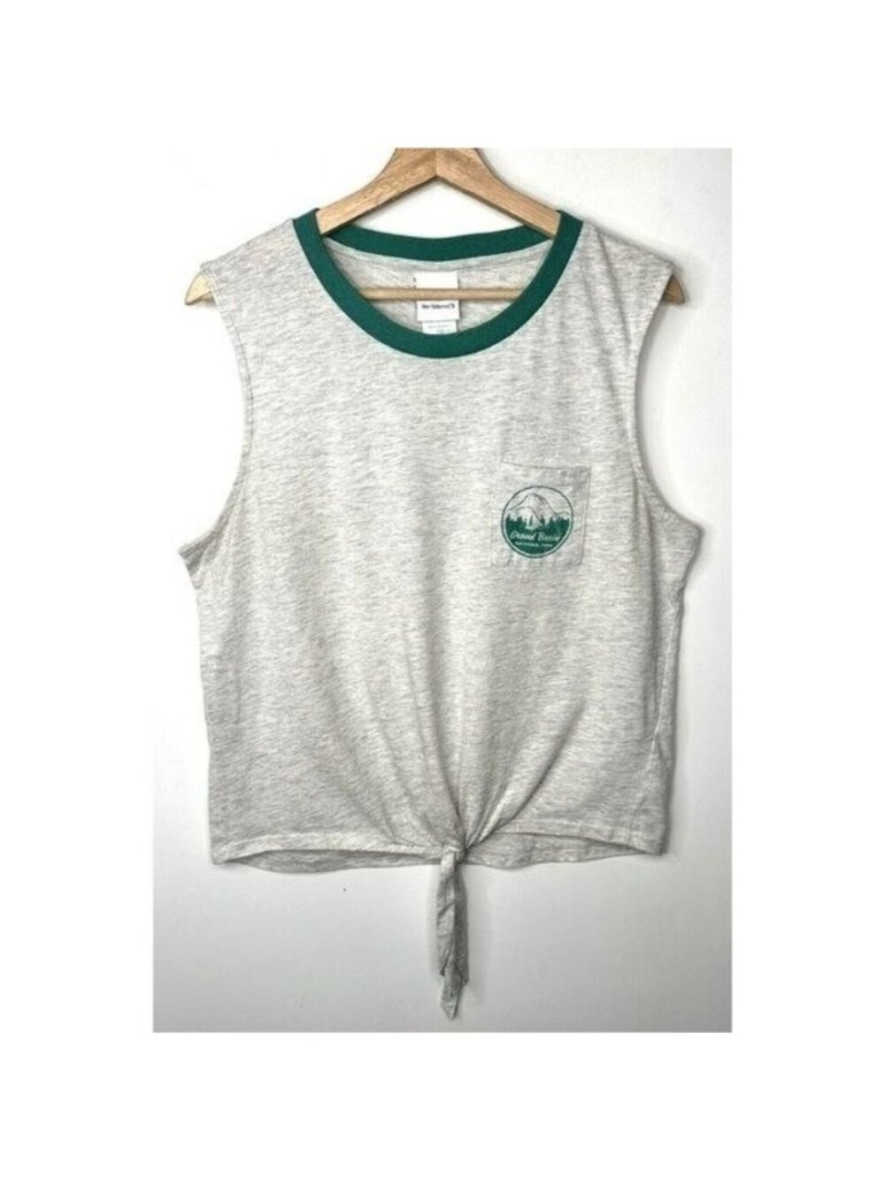 Her Universe Toy Storey 4 RV Park Tank Top Womens L Gray Disney Pixar Tie Front
